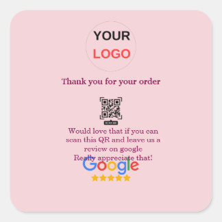 GoogleレビュービジネスロゴScan QRレビュー スクエアシール
