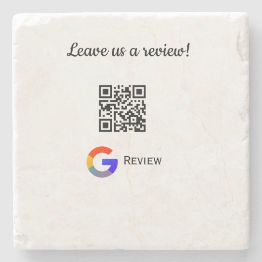 GoogleレビュービジネスロゴScan QRレビュー ストーンコースター (正面)