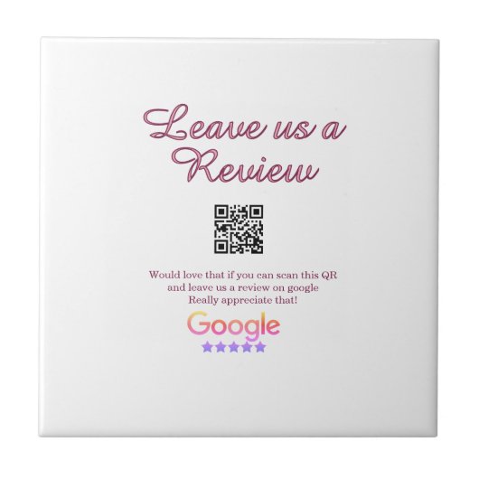GoogleレビュービジネスロゴScan QRレビュー タイル (正面)