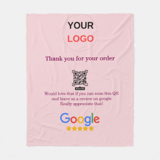 GoogleレビュービジネスロゴScan QRレビュー フリースブランケット