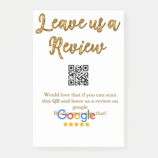 GoogleレビュービジネスロゴScan QRレビュー ポストイット (正面)