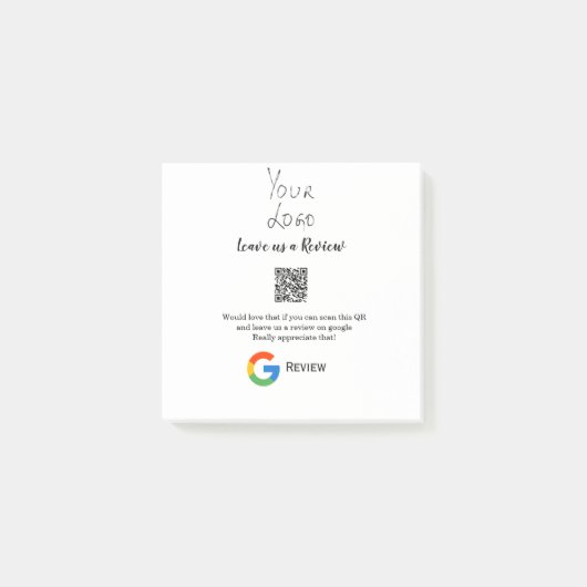 GoogleレビュービジネスロゴScan QRレビュー ポストイット (正面)
