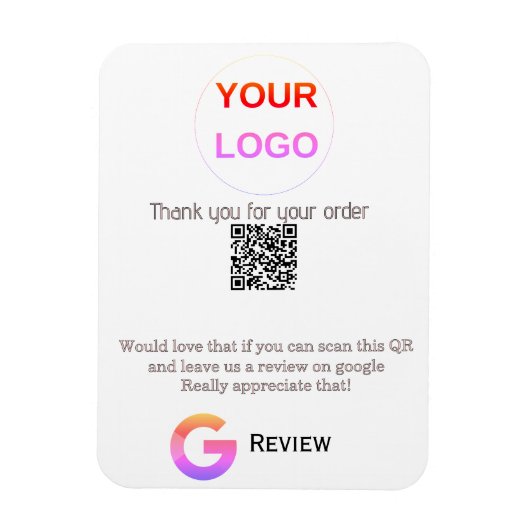GoogleレビュービジネスロゴScan QRレビュー マグネット (縦)