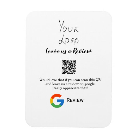 GoogleレビュービジネスロゴScan QRレビュー マグネット (縦)