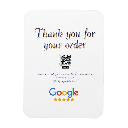 GoogleレビュービジネスロゴScan QRレビュー マグネット (縦)