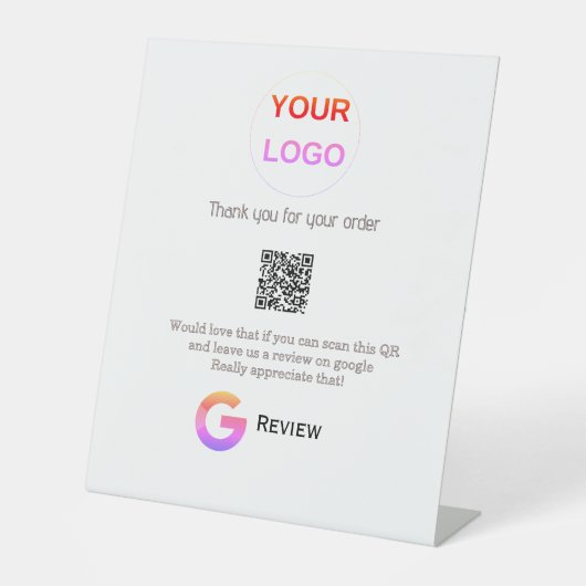 GoogleレビュービジネスロゴScan QRレビュー 台座サイン (正面)
