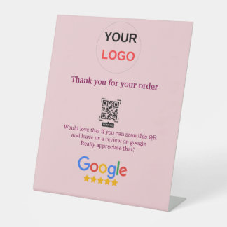 GoogleレビュービジネスロゴScan QRレビュー 台座サイン