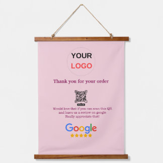 GoogleレビュービジネスロゴScan QRレビュー 吊り下げ型タペストリー