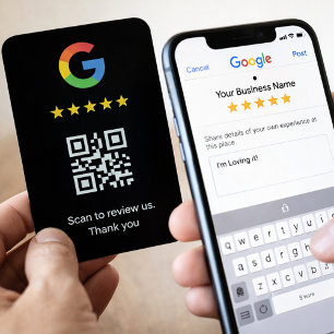 GoogleレビューブラックミニマルQRコードビジネス