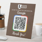 Googleレビュー依頼カード(ロゴとQRコード付き) 台座サイン (インサイチュ)
