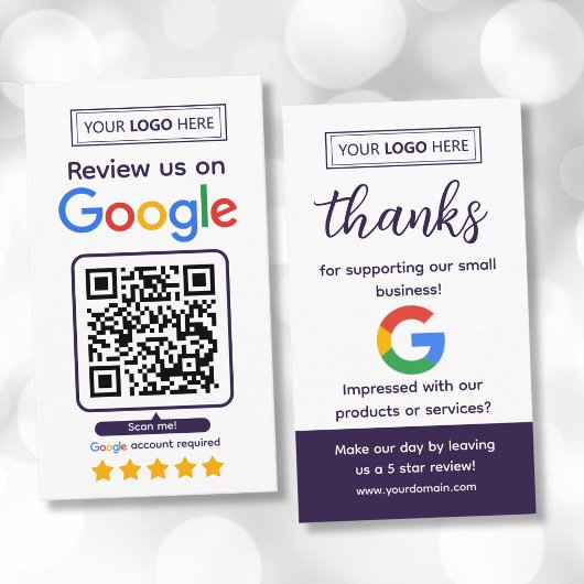 Googleレビュー依頼カード(ロゴとQRコード付き) 名刺