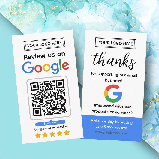 Googleレビュー依頼カード(ロゴとQRコード付き) 名刺