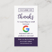 Googleレビュー依頼カード(ロゴとQRコード付き) 名刺 (裏面)