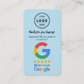Googleレビュー依頼カード(ロゴとQRコード付き) 名刺 (正面)