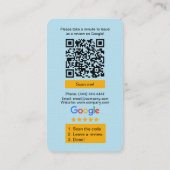Googleレビュー依頼カード(ロゴとQRコード付き) 名刺 (裏面)