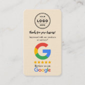 Googleレビュー依頼カード（ロゴとQRコード付き） 名刺 (正面)