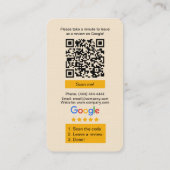Googleレビュー依頼カード（ロゴとQRコード付き） 名刺 (裏面)