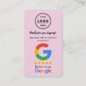 Googleレビュー依頼カード(ロゴとQRコード付き) 名刺 (正面)