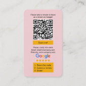 Googleレビュー依頼カード(ロゴとQRコード付き) 名刺 (裏面)