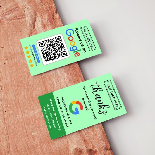 Googleレビュー依頼カード ロゴとQRコード入り 名刺