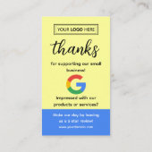 Googleレビュー依頼カード ロゴとQRコード入り 名刺 (裏面)
