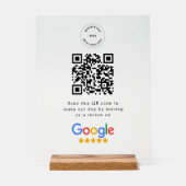 Googleレビュー依頼 | QRコード ビジネス ロゴ アクリルサイン (正面)