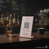 Googleレビュー依頼｜QRコード ビジネス ロゴ ピンク 台座サイン