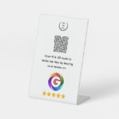 Googleレビュー卓上サイン | QRコードスタンド 台座サイン (正面)