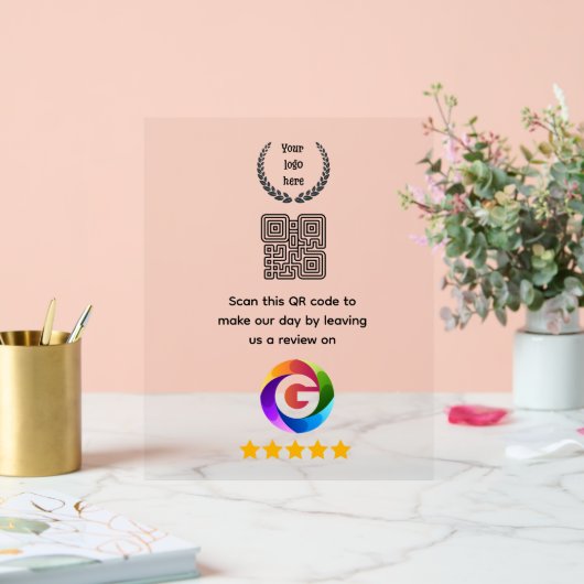 Googleレビュー卓上サイン | QRコードドアサイン アクリルサイン (ウェディング)