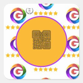 Googleレビュー卓上サイン|QRコードペデスタル スクエアシール