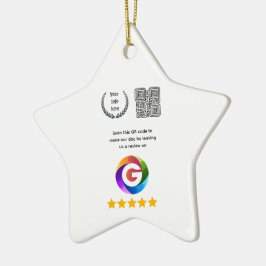Googleレビュー卓上サイン|QRコードペデスタル セラミックオーナメント