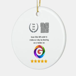 Googleレビュー卓上サイン|QRコードペデスタル セラミックオーナメント