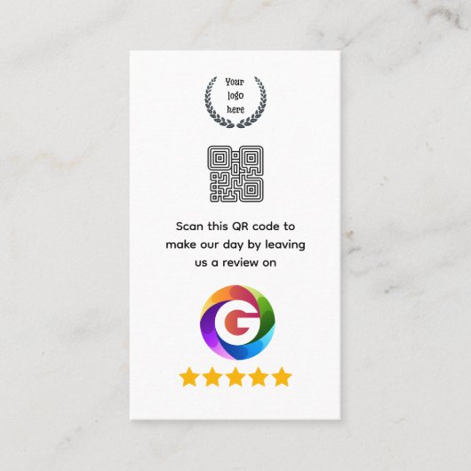 Googleレビュー卓上サイン|QRコードペデスタル 名刺 (正面)