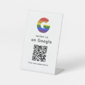 Googleレビュー用QRコードサイン | レビューをお願いします 台座サイン (正面)
