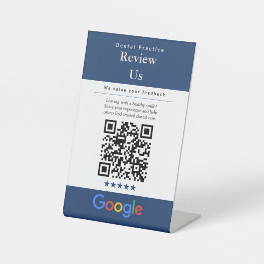 Googleレビュー用QRコードサイン | 歯科医院向け 台座サイン (正面)