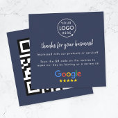 Googleレビュー私たちのビジネス感謝QRコード海軍 スクエア名刺