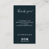 Googleレビュー私のビジネススクリプトありがとうQrコード 名刺 (裏面)