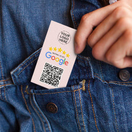 Googleレビュー私のビジネス5スターQrコードピンク 名刺