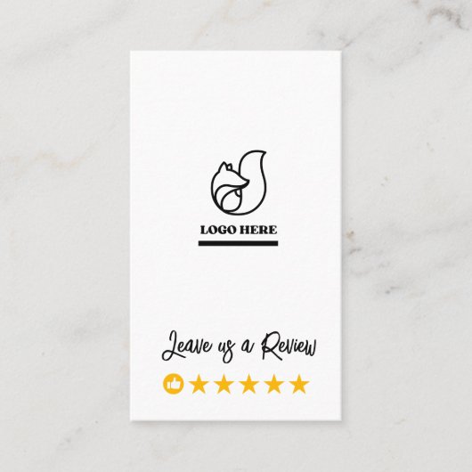 Googleレビュー私のビジネスQrコードリンクありがとう 名刺 (正面)