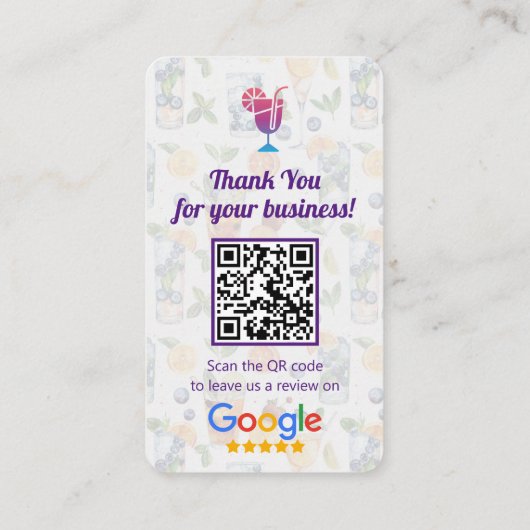 Googleレビュー |カクテルビジネスレビュー 名刺 (裏面)