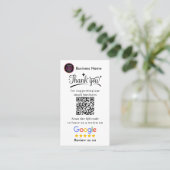 Googleレビュー+サンクス+QRコード ビジネスカード (スタンド正面)