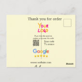 Googleレビュー スキャンQR ビジネス ポストカード (裏面)