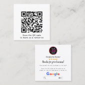 Googleレビュー | ビジネスのレビューQr スクエア名刺 (正面/裏面)