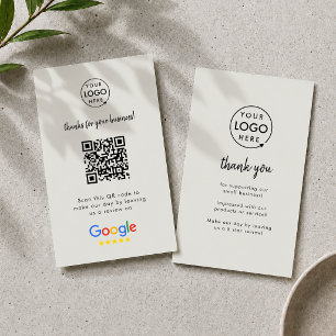 Googleレビュー ビジネスレビューお願いします グレーQRコード 名刺