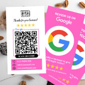 Googleレビュー | ビジネスレビューはこちら ピンクのQRコード 名刺