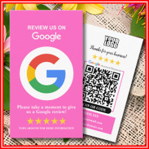 Googleレビュー | ビジネスレビューはこちら ピンクのQRコード