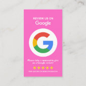 Googleレビュー | ビジネスレビューはこちら ピンクのQRコード 名刺 (裏面)