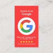 Googleレビュー｜ビジネスレビューはこちら 赤QRコード 名刺 (裏面)