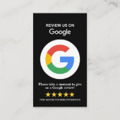 Googleレビュー｜ビジネスレビューはこちら 黒QRコード 名刺 (裏面)