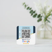 Googleレビュー|ビジネスレビューリンクQRコード スクエア名刺 (スタンド正面)